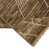 Handmade Tribal Decorative 207 cm x 293 cm Brown Wool Carpet