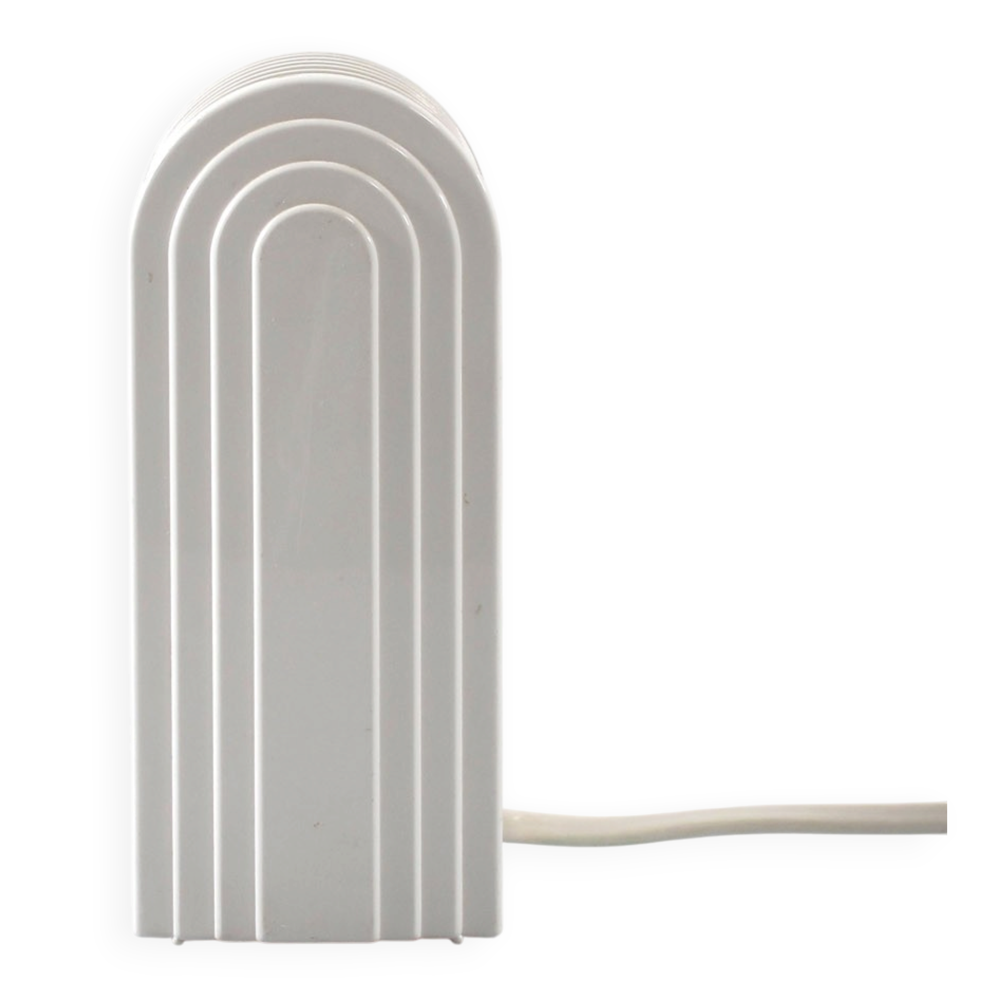 Lumiance 80s vintage white minimal table lamp by Chris Hiemstra