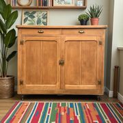 Grand Parisian buffet with billot and butterfly hinges, raw wood, 1930.