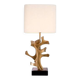 Pair of patinated brass table lamps with black granite base.
