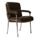 Aluminum and brown teddy fabric armchair, Germany, 1970s