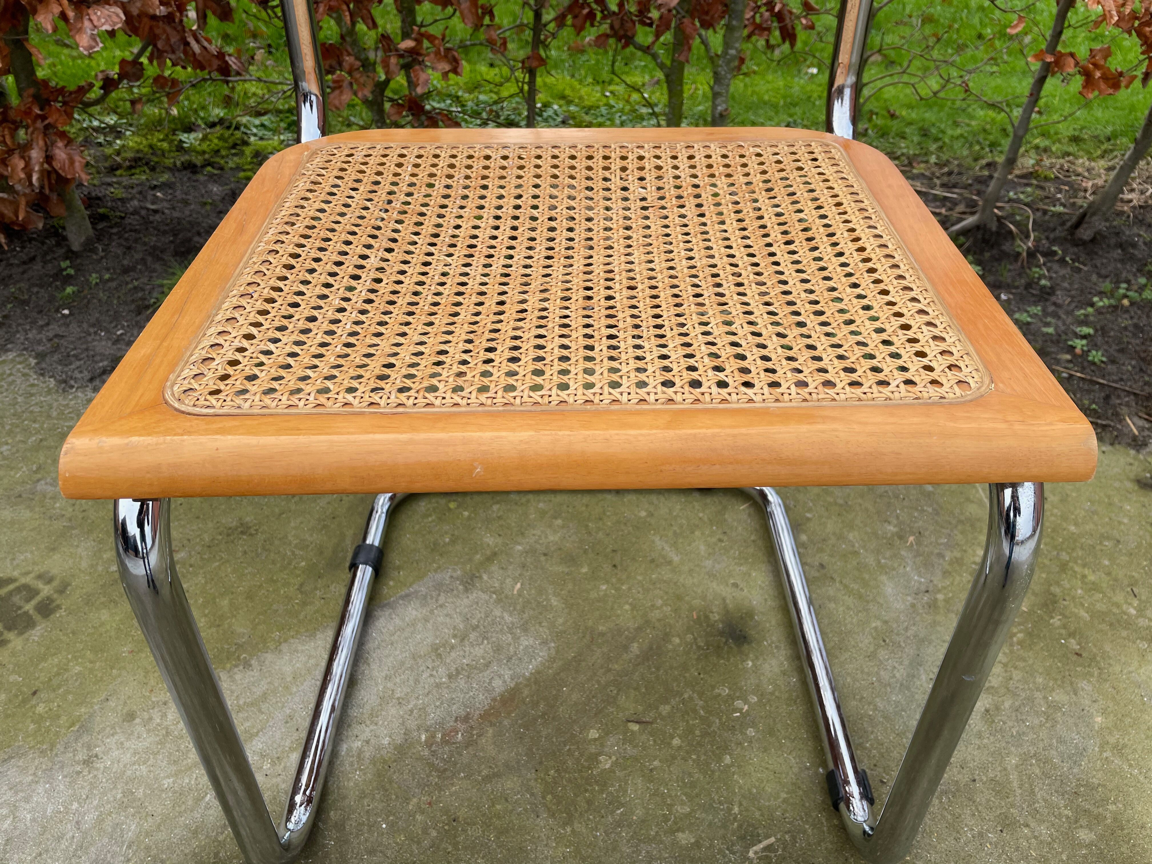 Lot of 4 Chairs Model Cesca designed by Marcel Breuer