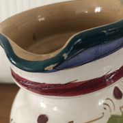 Italian majolica ceramic pitcher / jug signed