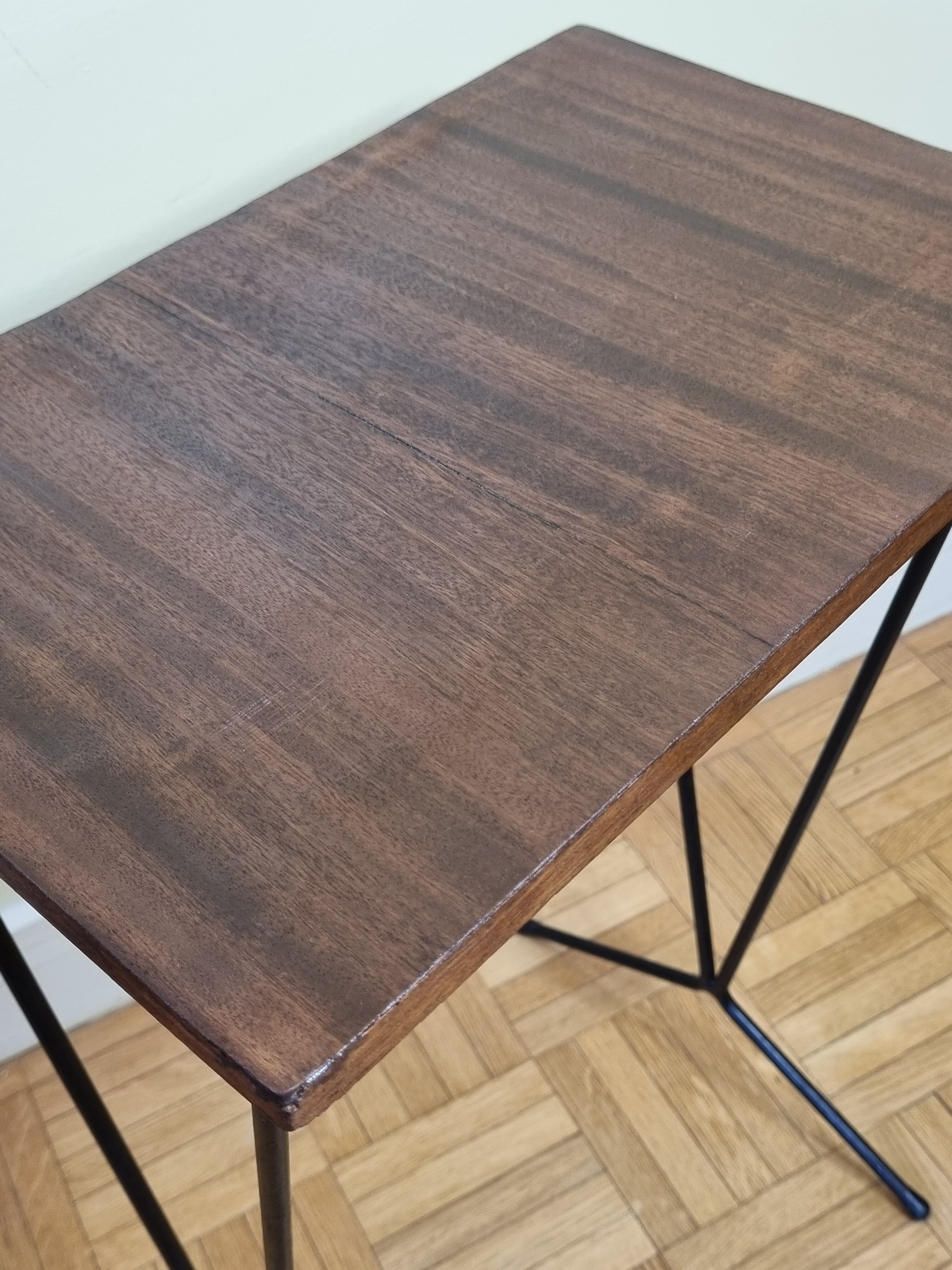 Vintage harness in metal and veneer wood