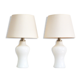 Paire de lampes en opaline