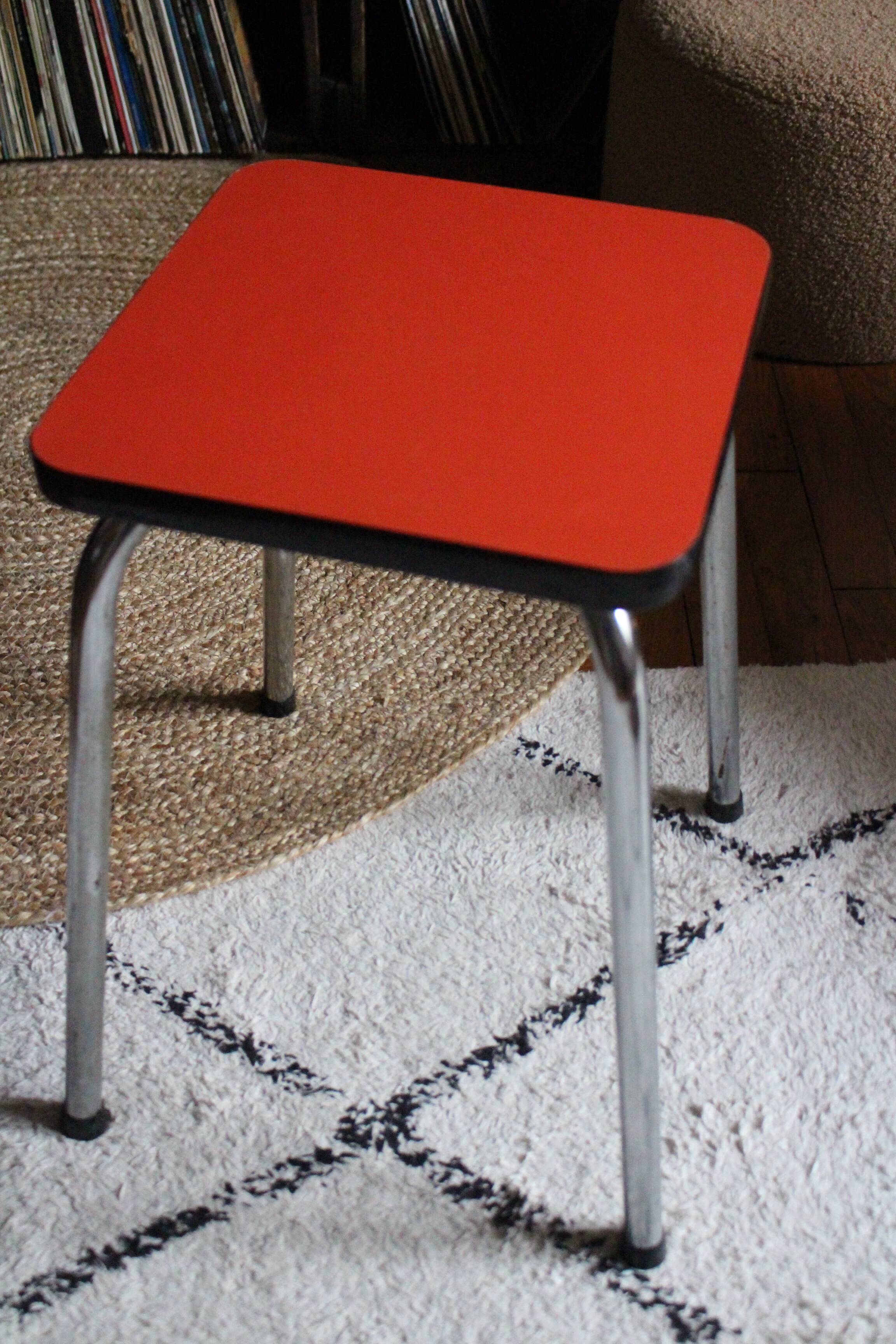 Vintage red formica stool