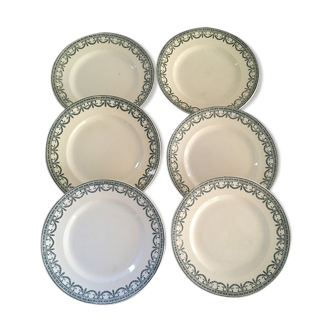 Set of six flat plates R&A salt iron Earth