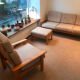 Relax armchair Scandinavian style chaise longue in wood and wool