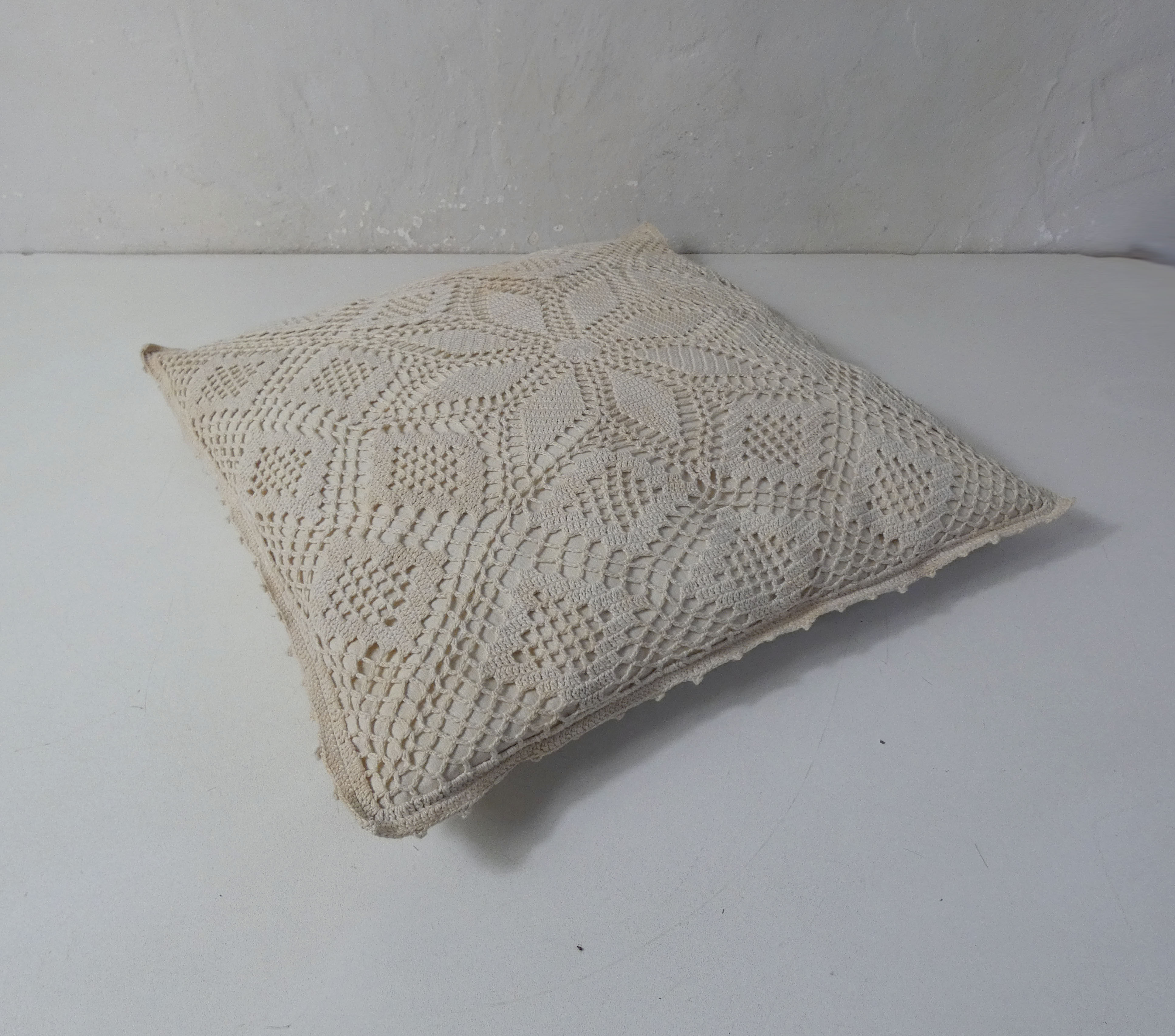Vintage ecru crochet cushions