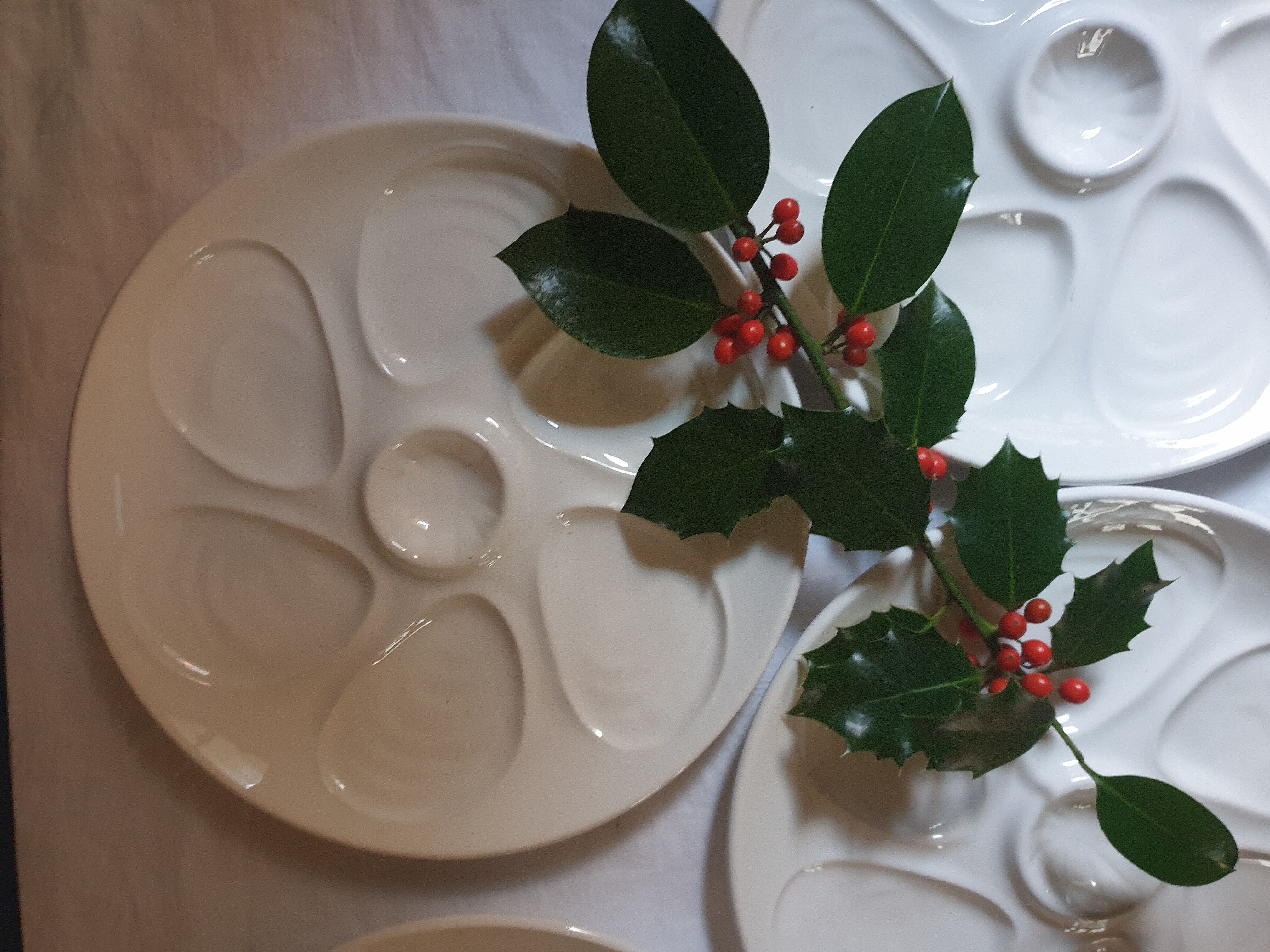 Suite of four Oysters plates Les Salins
