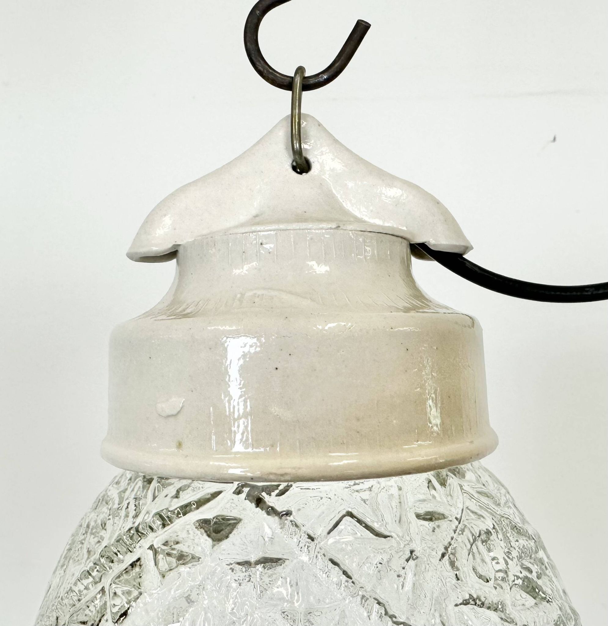 Vintage White Porcelain Pendant Light, 1970s