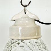 Vintage White Porcelain Pendant Light, 1970s