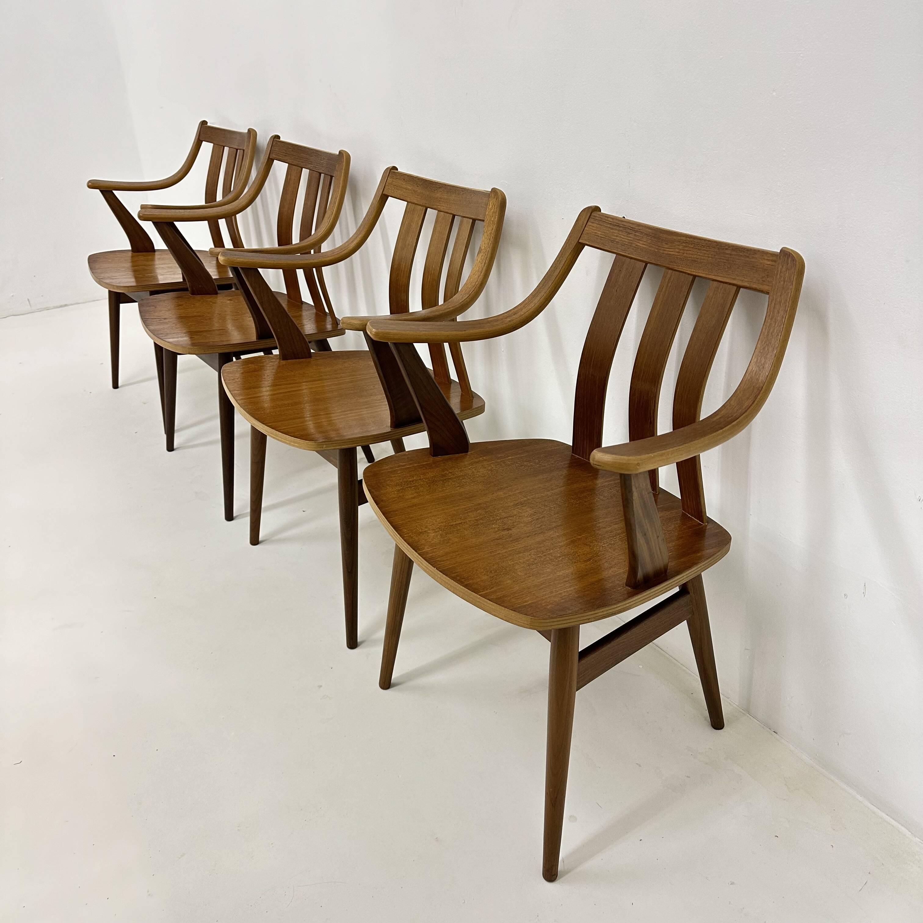 Set of 4 Plywood dining chairs , 1960s
