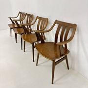Lot de 4 chaises de salle à manger en contreplaqué, années 1960