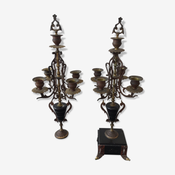 Napoleon III candlesticks pair