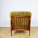 Fauteuil vintage en bois marron Khaki / Olive en fausse fourrure longue de renard par Z. Bączyk - 2 pièces disponibles