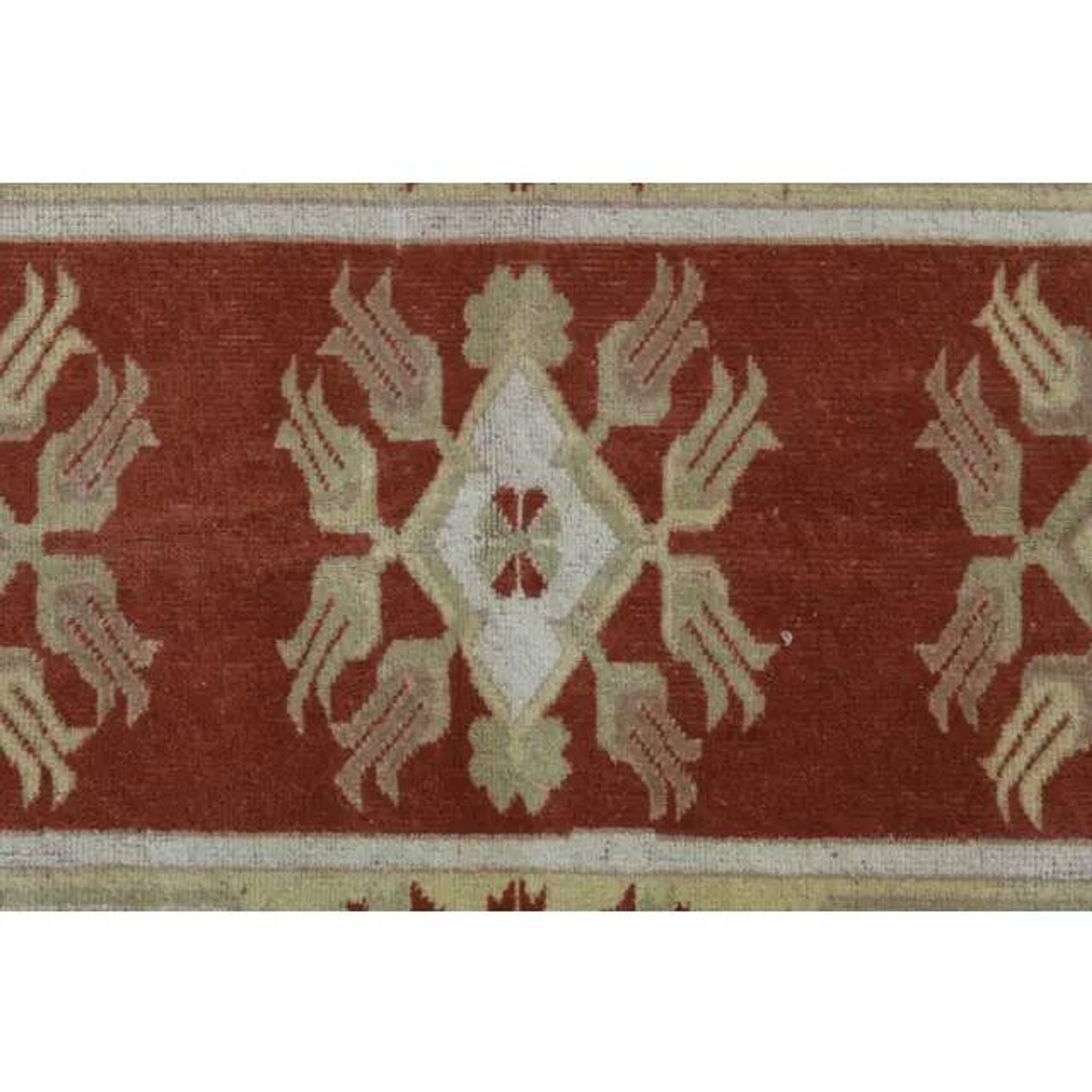 1970s Turkish Oushak Handmade Wool Cotton Red Area Rug 115x192
