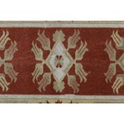 1970s Turkish Oushak Handmade Wool Cotton Red Area Rug 115x192