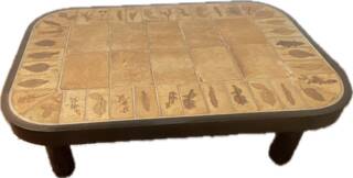 Iconic coffee table "Herbier" by Roger Capron – Vallauris, 1960s
