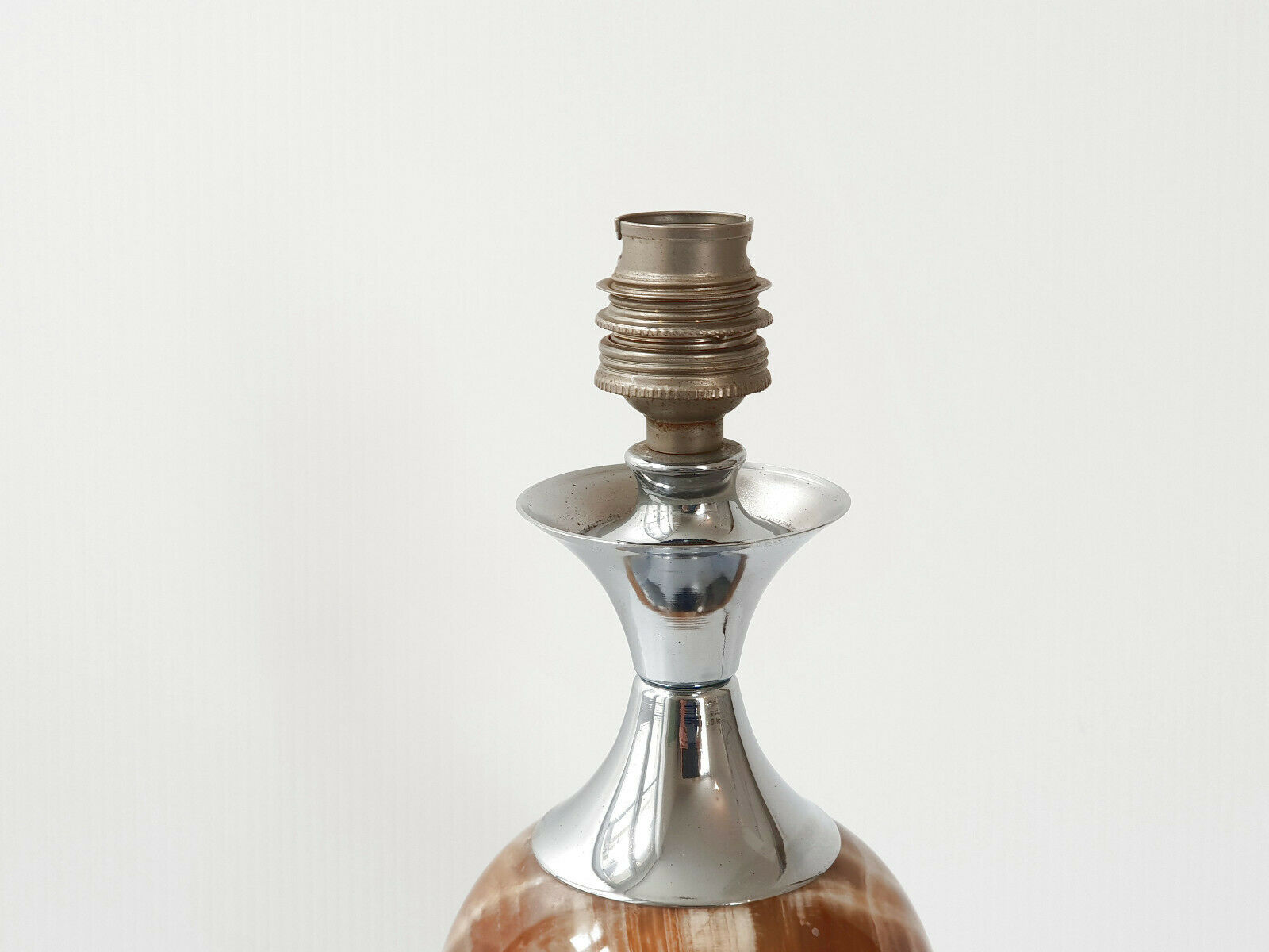 Pied de lampe de table 1970 marbre & chrome