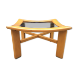 Vintage Scandinavian design coffee table in solid beech.