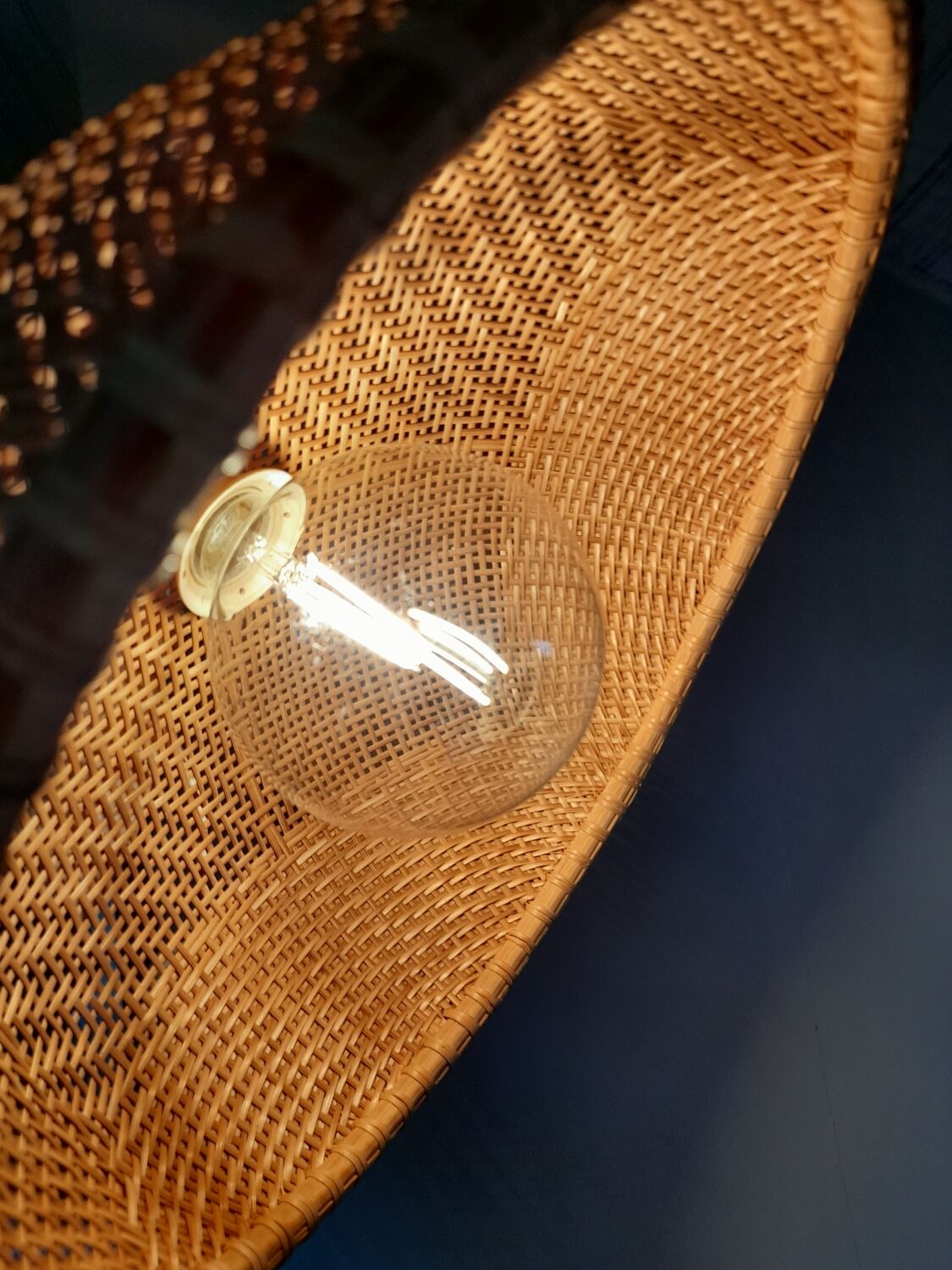 Natural rattan fiber vintage pendant lamp