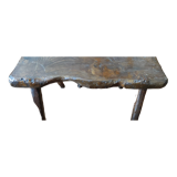 Ensemble salon brutaliste table basse avec 3 tabourets/design 20 ème