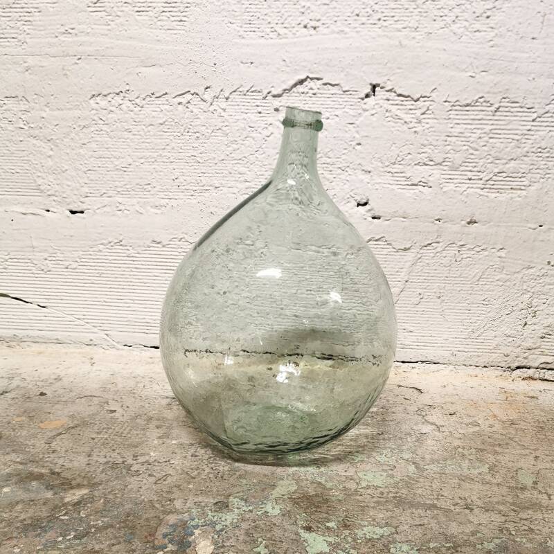 Transparent demijohn 10 liters in blown glass