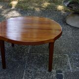 Organic round coffee table in solid teak by john boné for michael laursen denmark 1960