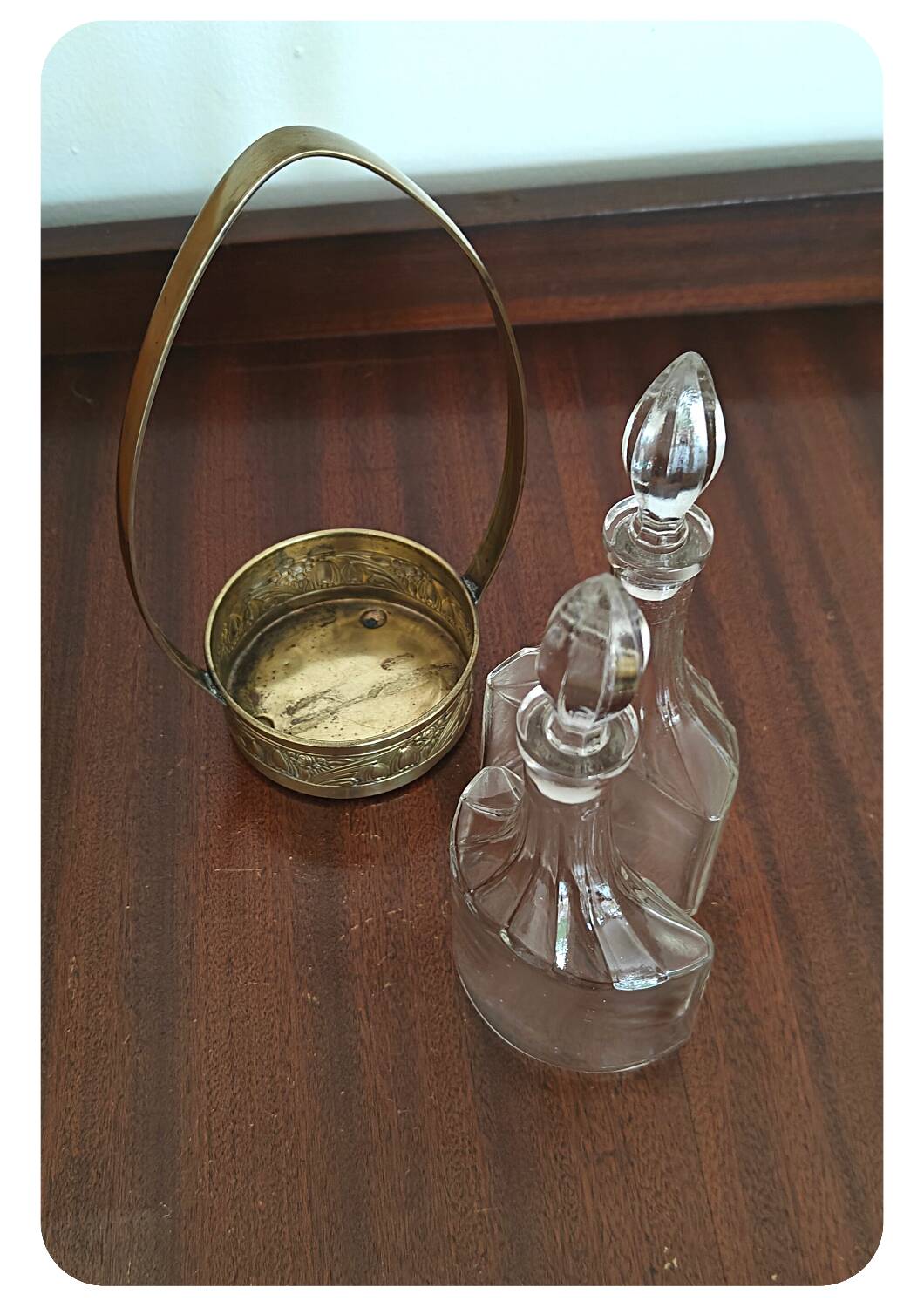 Ensemble de burettes à huile et vinaigre vintage