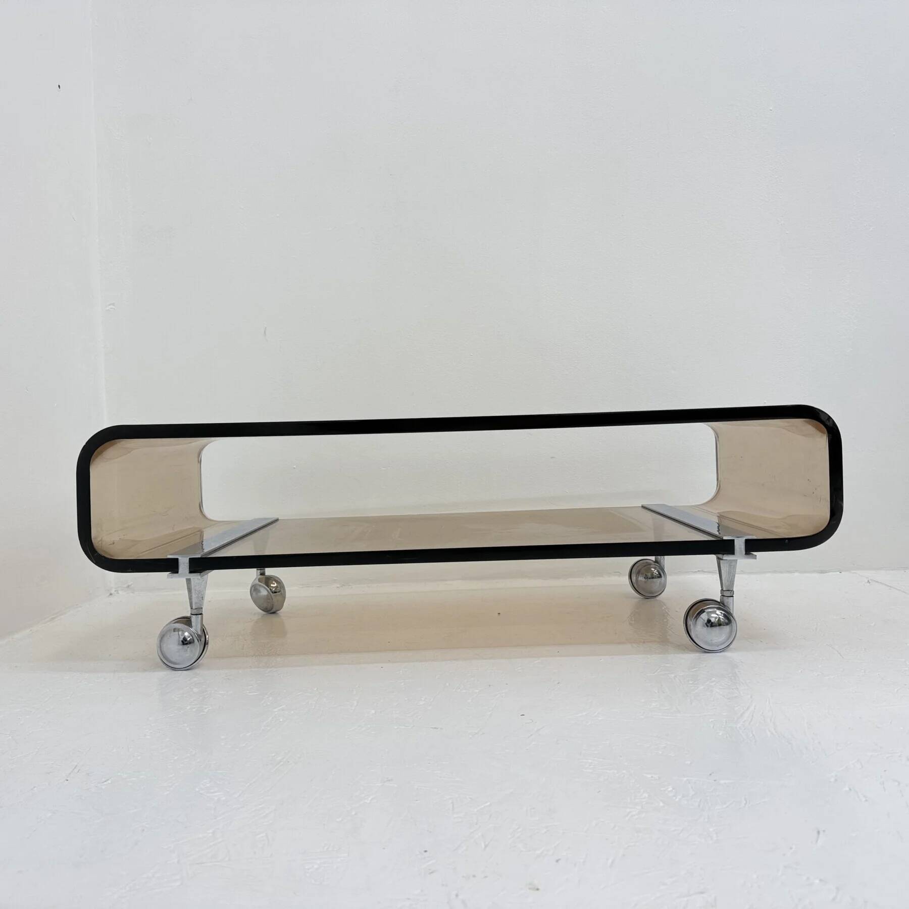 Mid-century plexiglas design coffee table by Michel Dumas for Roche Bobois, 1972
