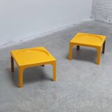 Pair of fiberglass side tables by Marc Berthier for Prisunic, 1970s