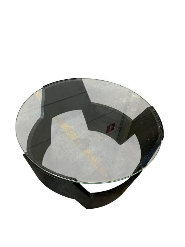 Table basse ronde vintage space age / table basse