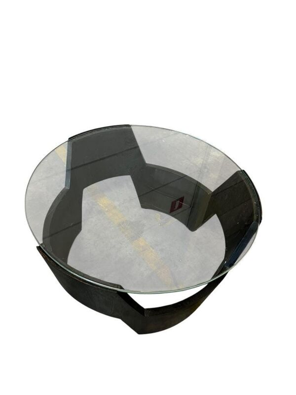 Table basse ronde vintage space age / table basse