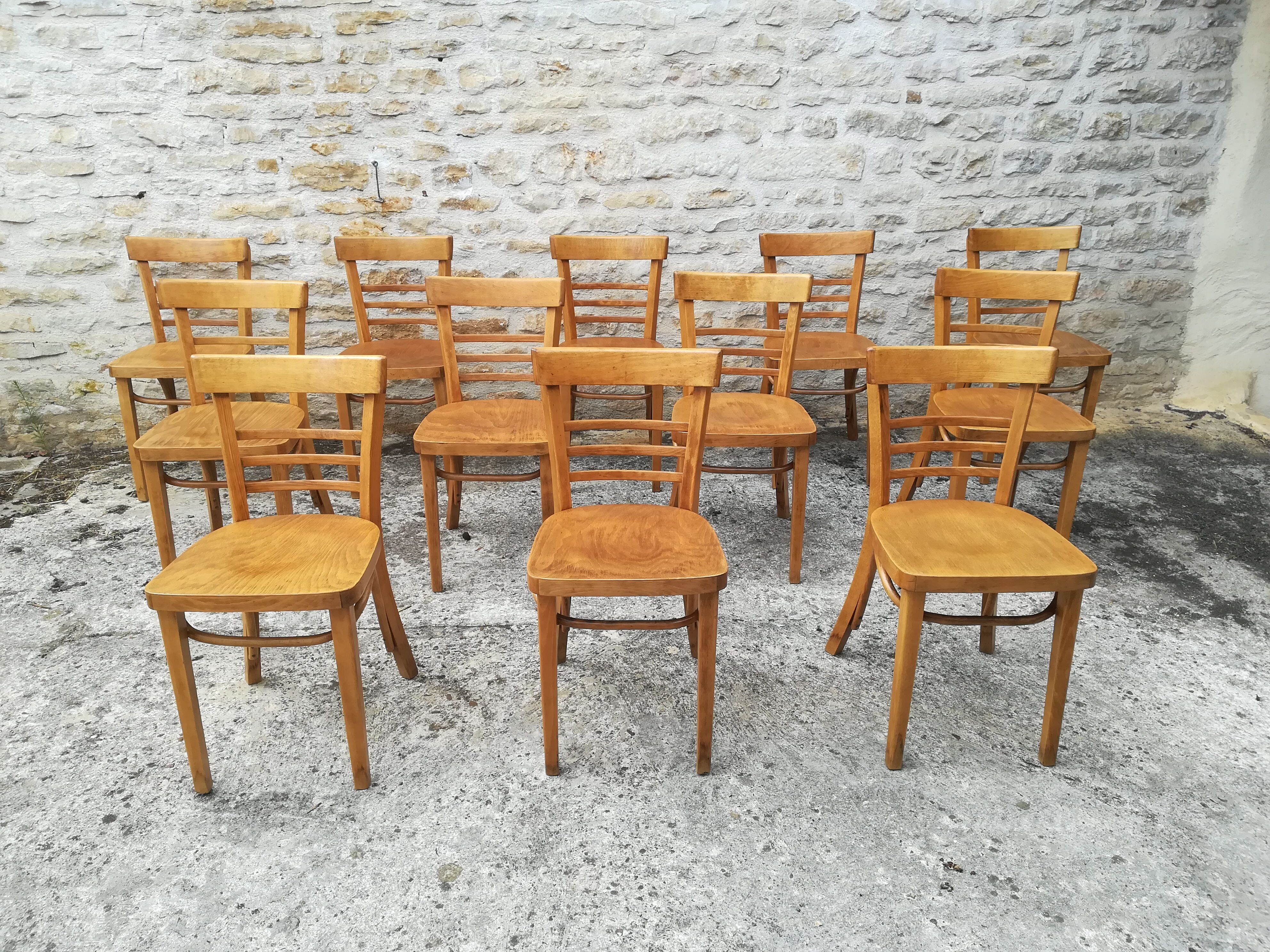 12 refinished bistro chairs