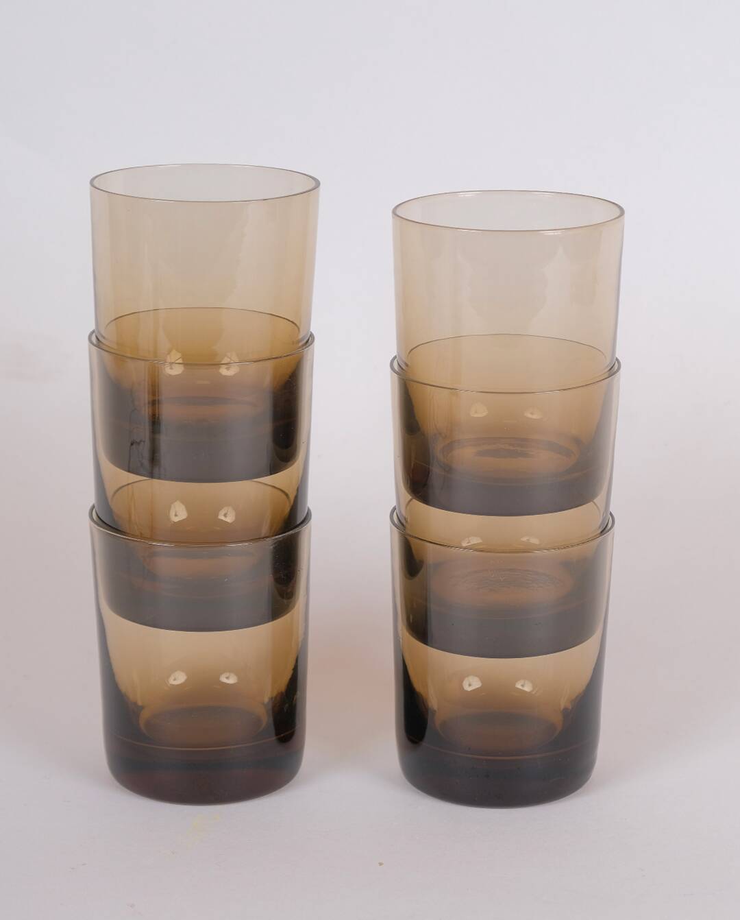70s water glasses x6