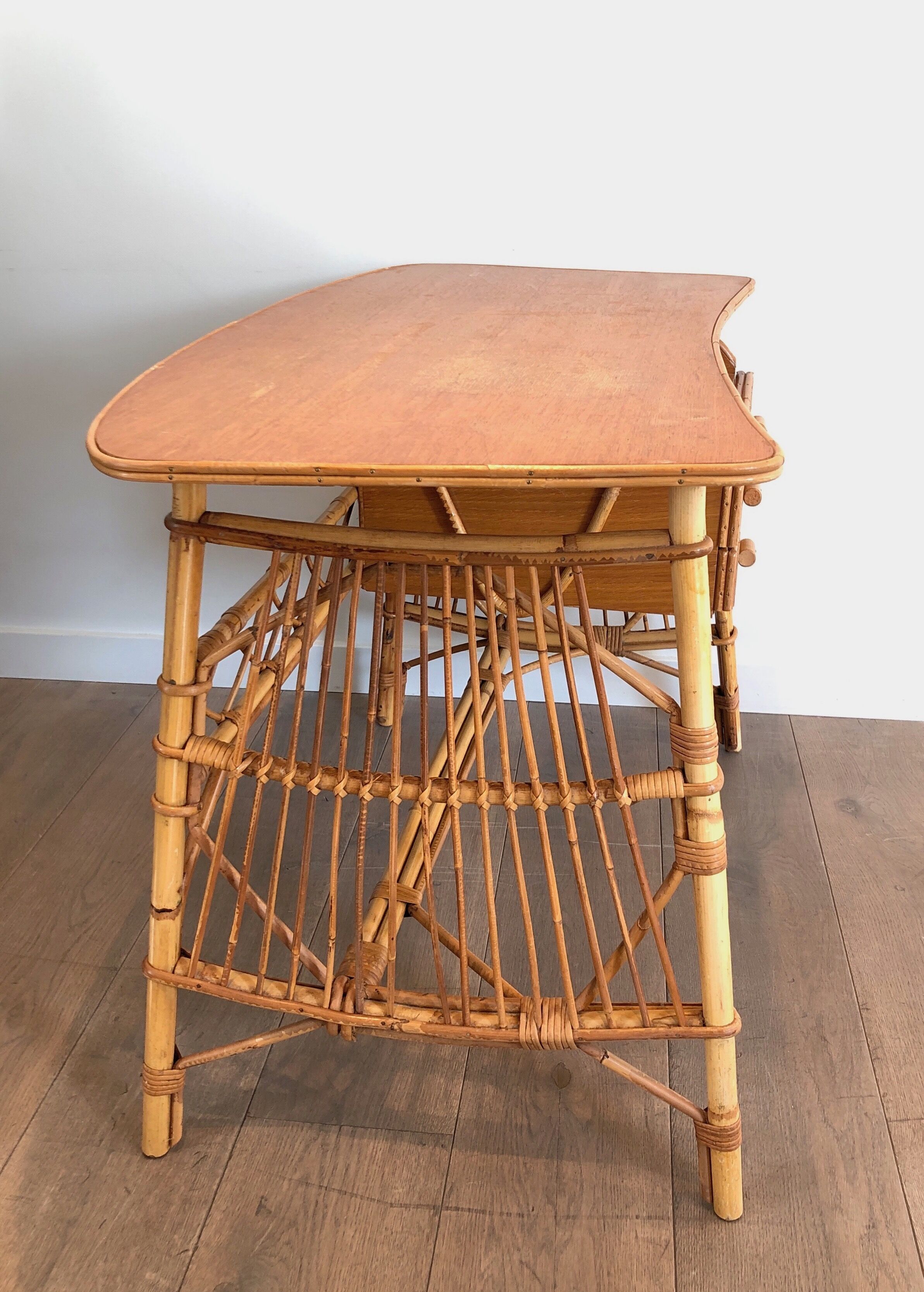 Rattan desk around 1970