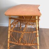 Rattan desk around 1970