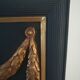 Trumeau louis XVI style mirror in black and gold stucco
