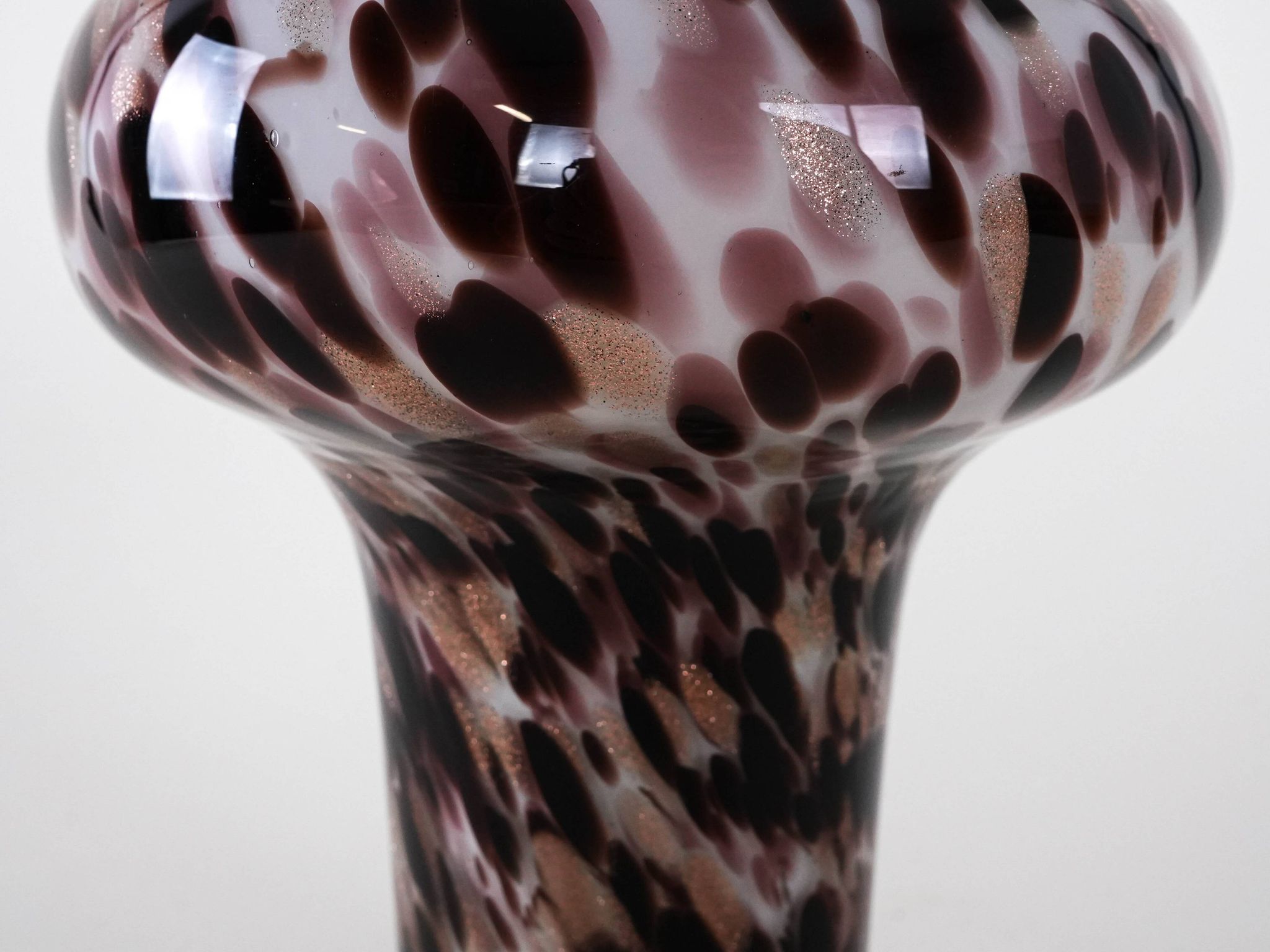 Glass leopard print vase, Italian design, 1970s, made in Italy