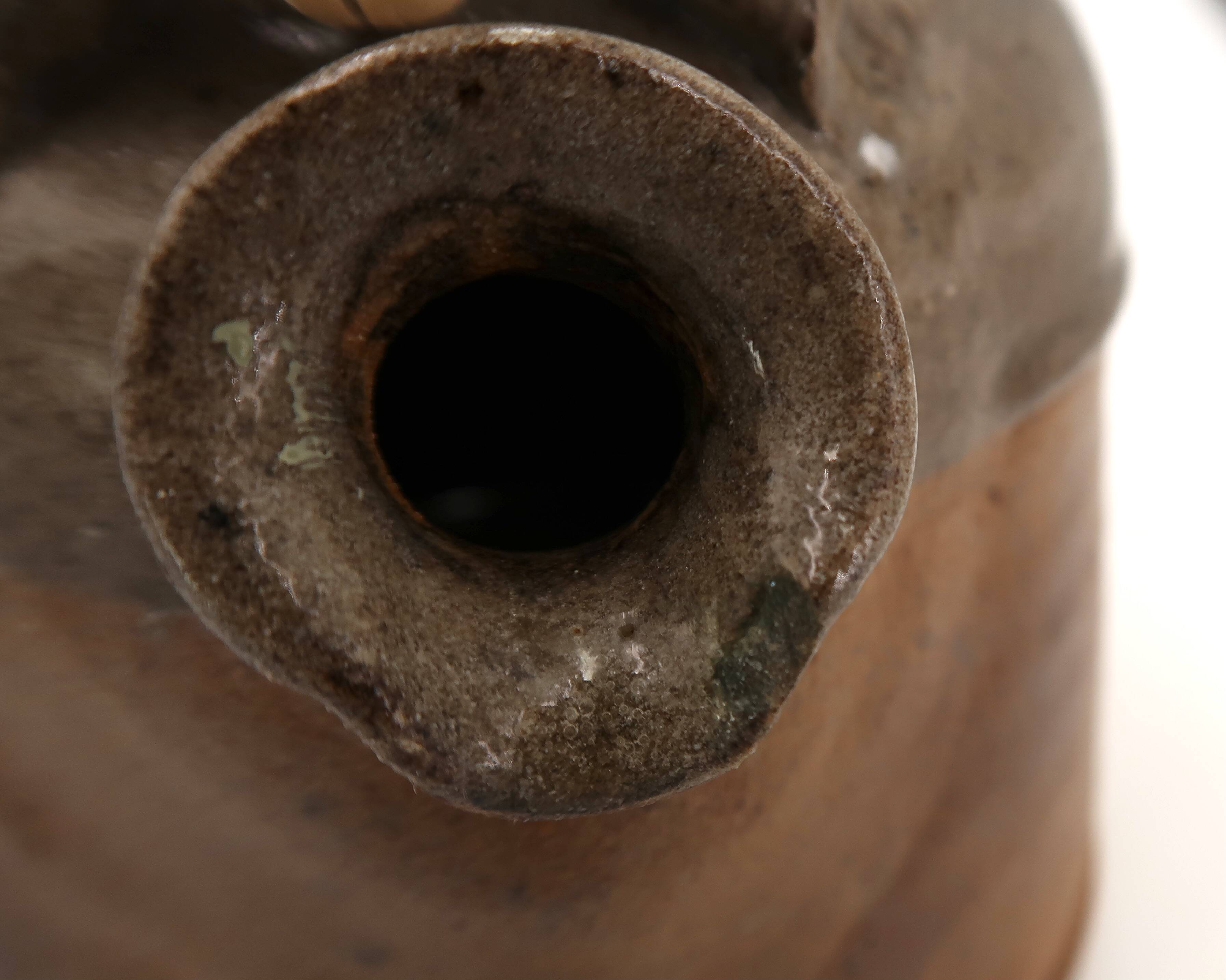 Stoneware teapot by Pierre Digan with bamboo handle, La Borne, 1960s