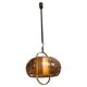 Brass and smoked glass pendant lamp by Temde, Germany 1970s