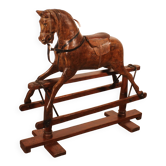 polychrome wooden rocking horse - 19th century