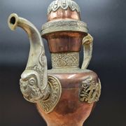 Tibetan ceremonial copper teapot aftaba dragon ewer