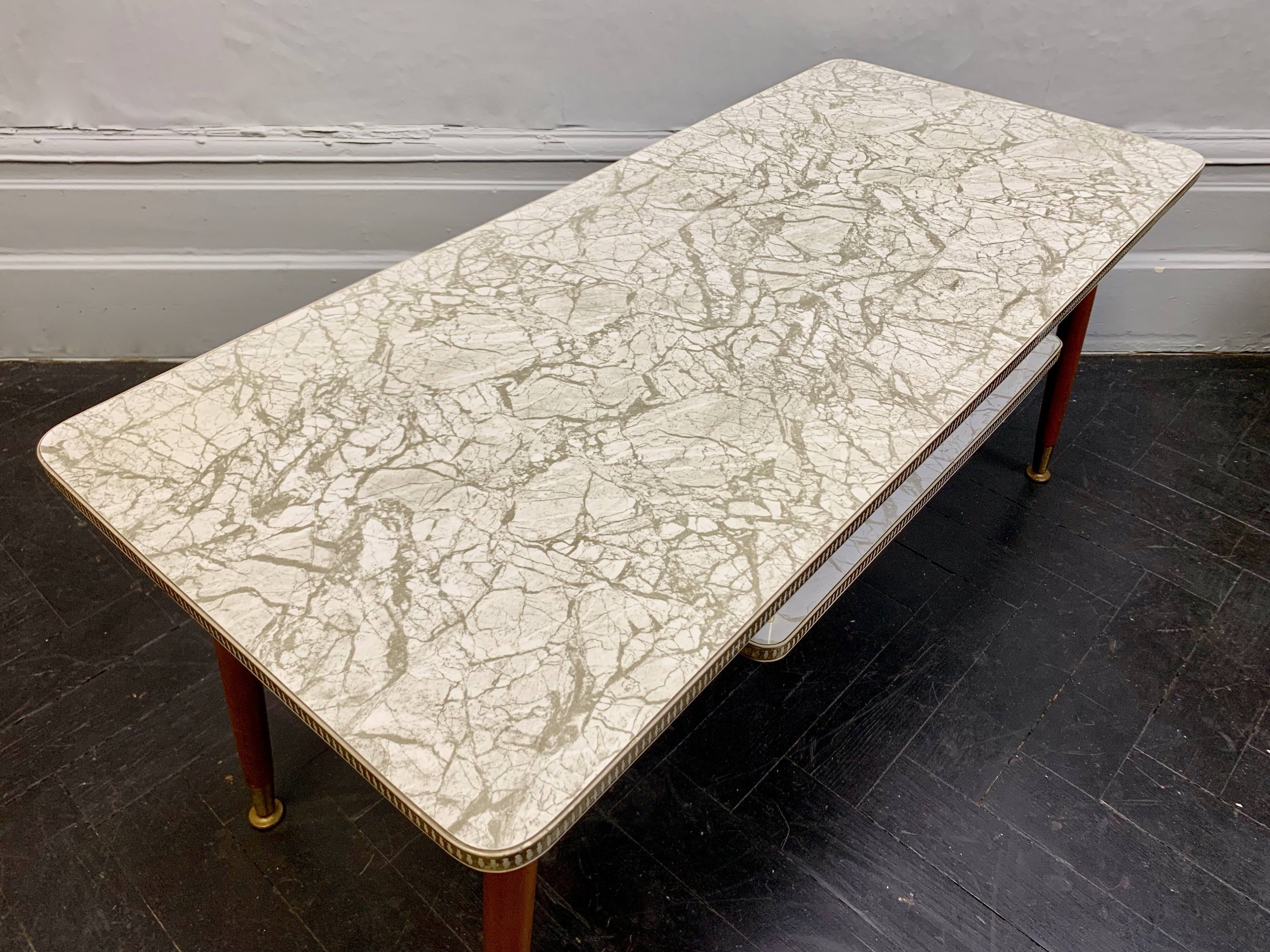 Vintage Coffee Table With Shelf Formica #D12