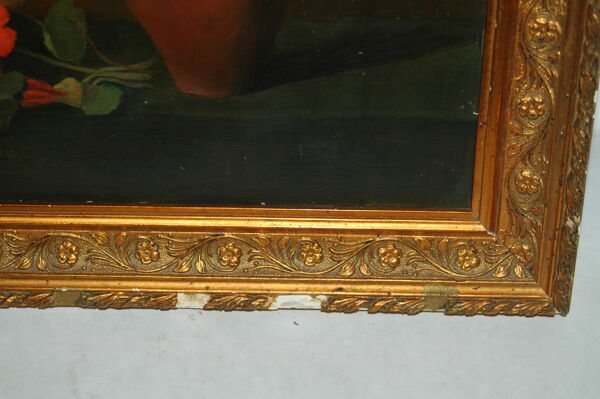 huile sur panneau bouquet de fleur