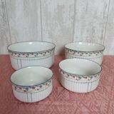 Nested porcelain salad bowls decorated