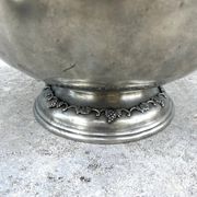 French pewter punch bowl set with 10 cups and ladle – grapevine Etain