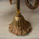 Lustre bronze, 5 abat-jours toile de Jouy