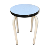 Ancien tabouret en formica bleu